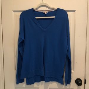Blue v-neck sweater